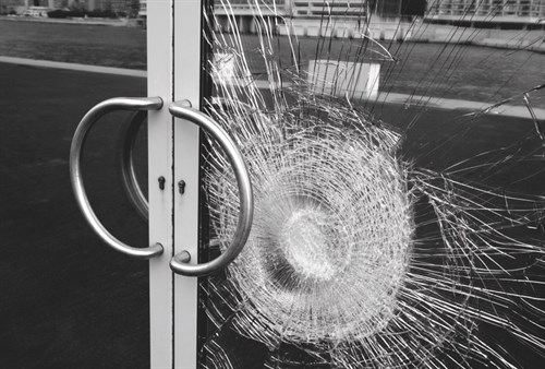 Commercial Window Tinting - Smashed Glass